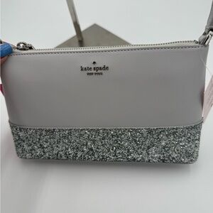 kate spade Light Gray Crossbody with Silver Glitter Base